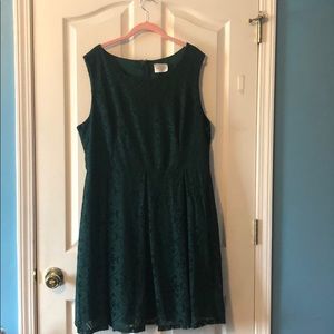 Forest Green lace overlay ModCloth dress